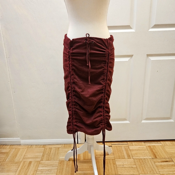 NEW Convertible MISS BE by Emmanuelle Blanc Festival Ruched Dark Red Skirt Dress - Picture 12 of 16